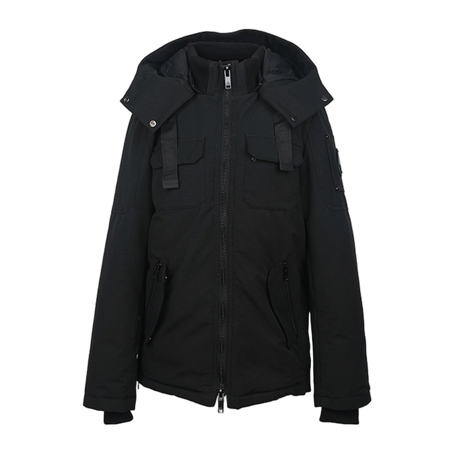 Moose Knuckles Biencourt Shell Hooded Down Jacket — Black — #325
