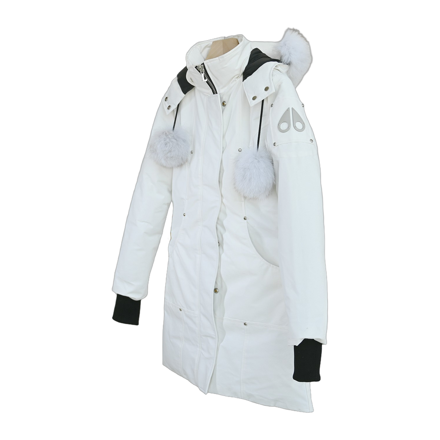 Moose Knuckles Women's Original Shearling-Trim Stirling Parka — White — #311