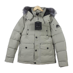 Moose Knuckles Shearling-Trim 3Q Puffer Jacket — Grey — #331