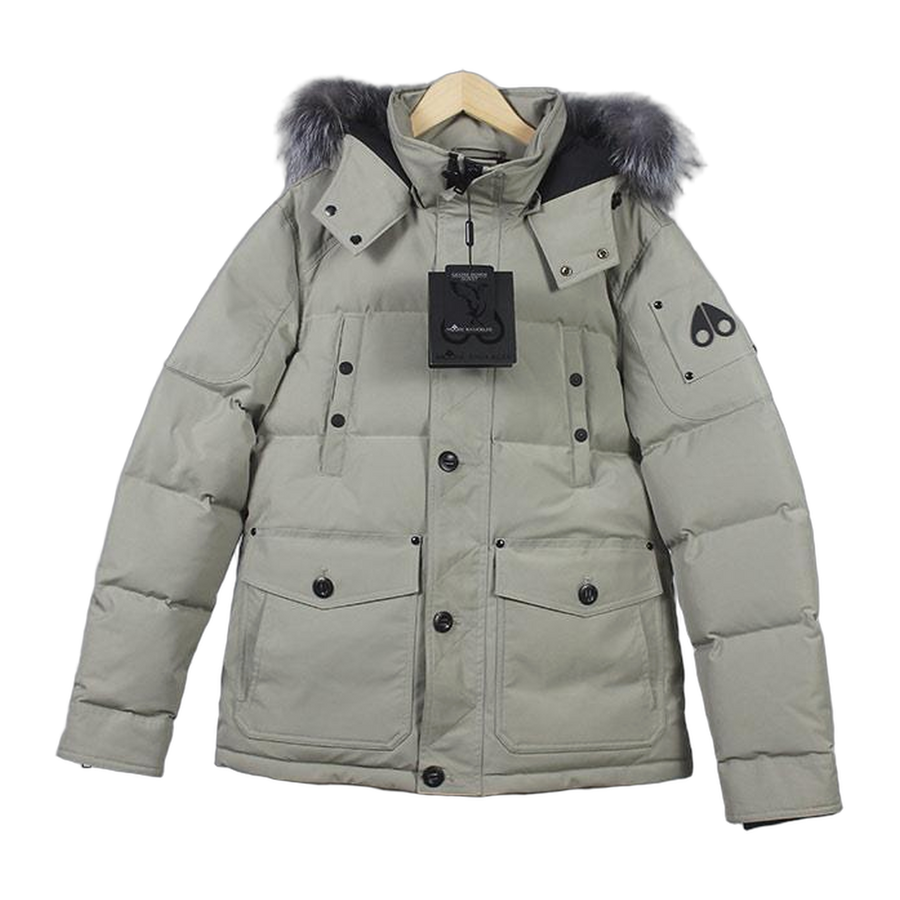Moose Knuckles Shearling-Trim 3Q Puffer Jacket — Grey — #331
