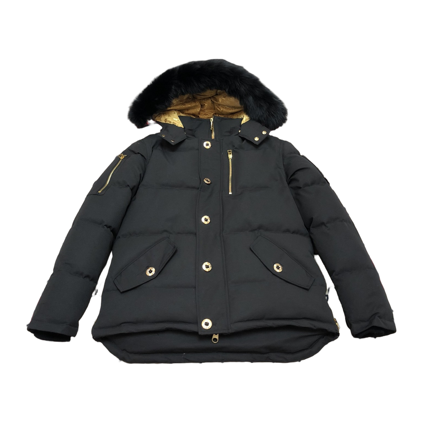 Moose Knuckles Men's Original Gold Series Shearling-Trim 3Q Jacket — Black — #317