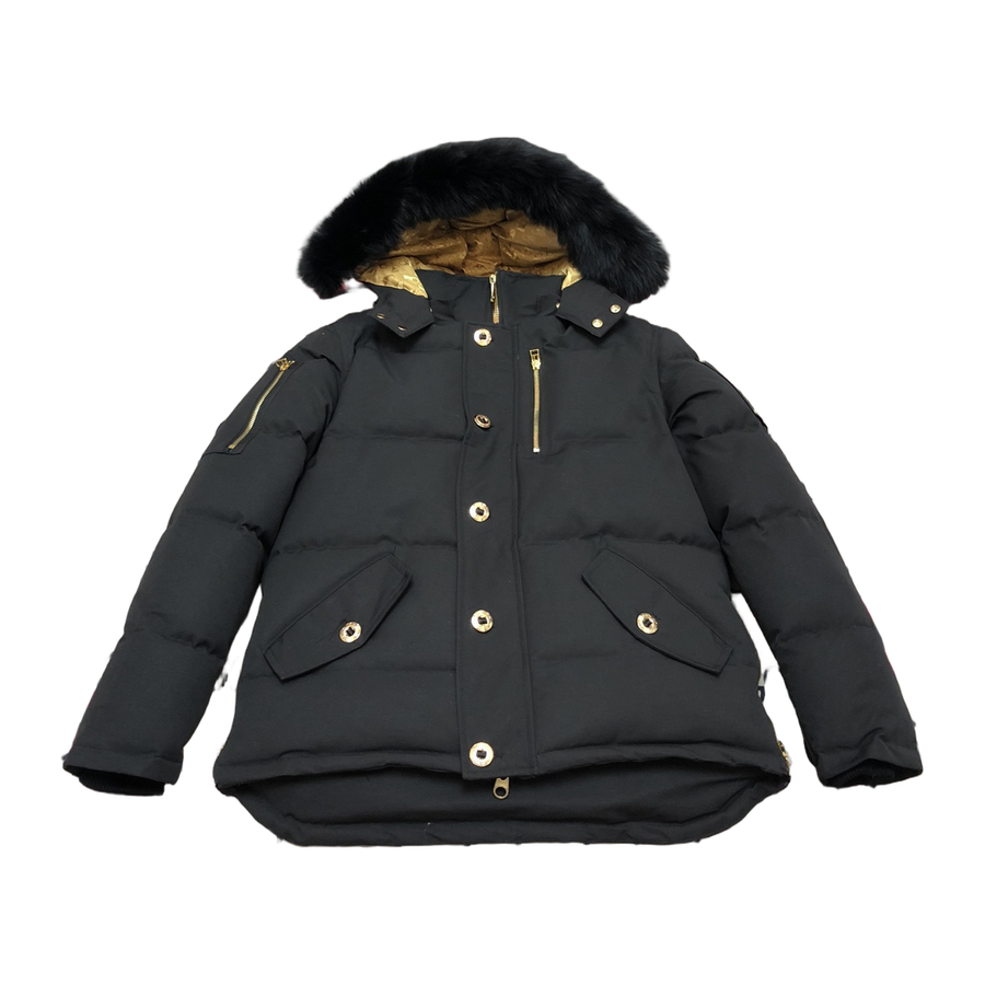 Moose Knuckles Men's Original Gold Series Shearling-Trim 3Q Jacket — Black — #317