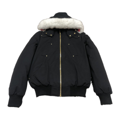 Moose Knuckles Men's Gold Series Original Shearling-Trim Ballistic Bomber — Black — #318