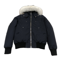 Moose Knuckles Men's Original Ballistic Shearling-Trim Bomber Jacket — Black — #319