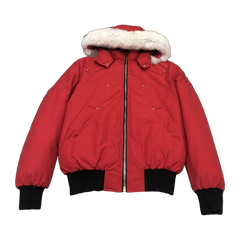 Moose Knuckles Men's Original Ballistic Shearling-Trim Bomber Jacket — Black — #319