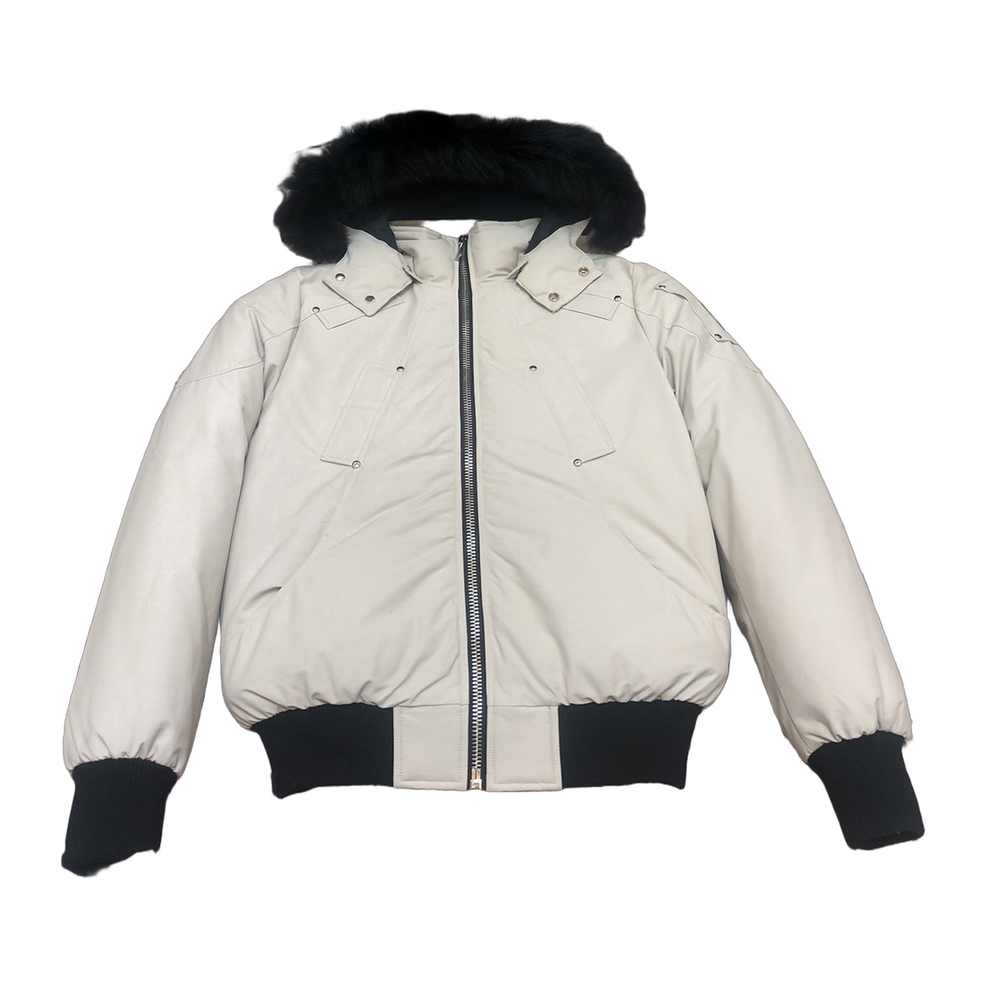 Moose Knuckles Men's Original Ballistic Shearling-Trim Bomber Jacket — Black — #319