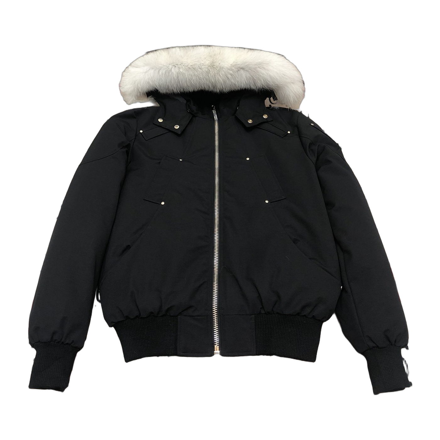 Moose Knuckles Men's Original Ballistic Shearling-Trim Bomber Jacket — Black — #319