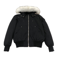 Moose Knuckles Men's Original Ballistic Shearling-Trim Bomber Jacket — Black — #319