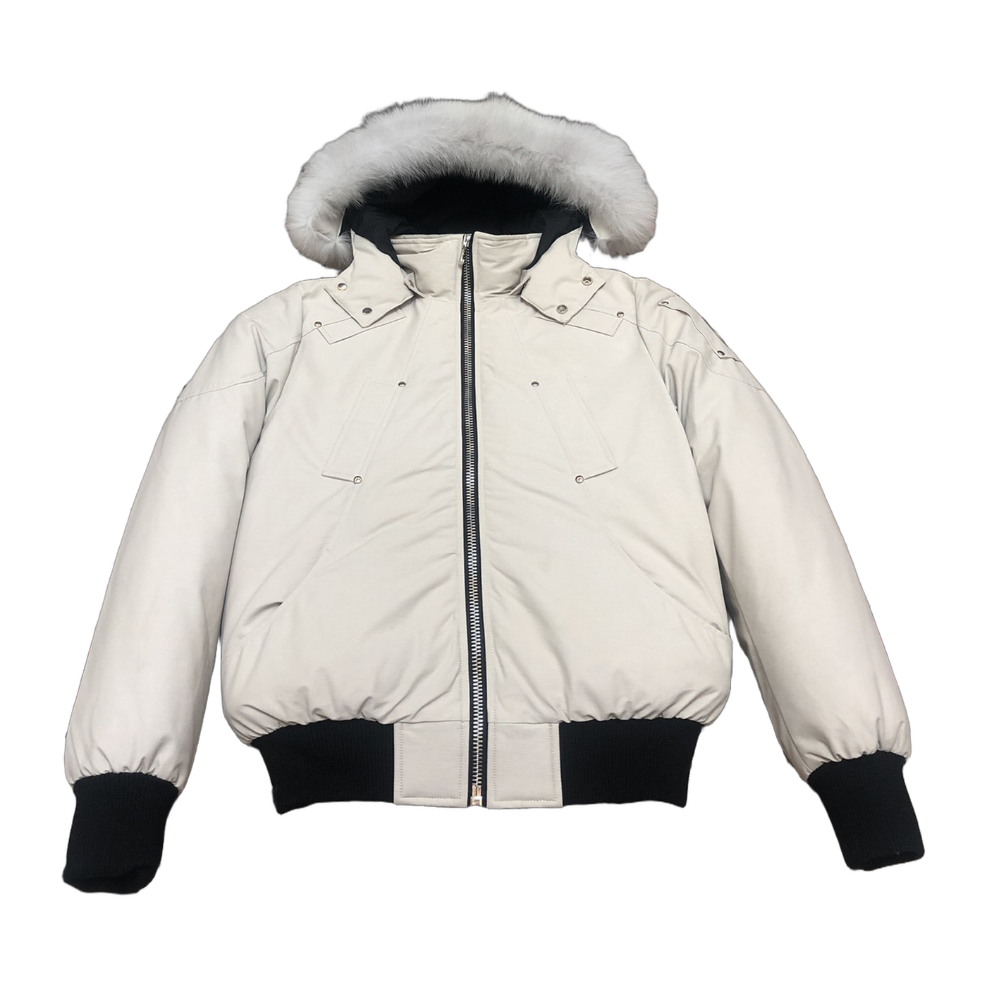 Moose Knuckles Men's Original Ballistic Shearling-Trim Bomber Jacket — Black — #319