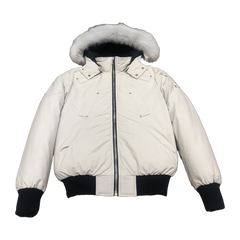 Moose Knuckles Men's Original Ballistic Shearling-Trim Bomber Jacket — Black — #319