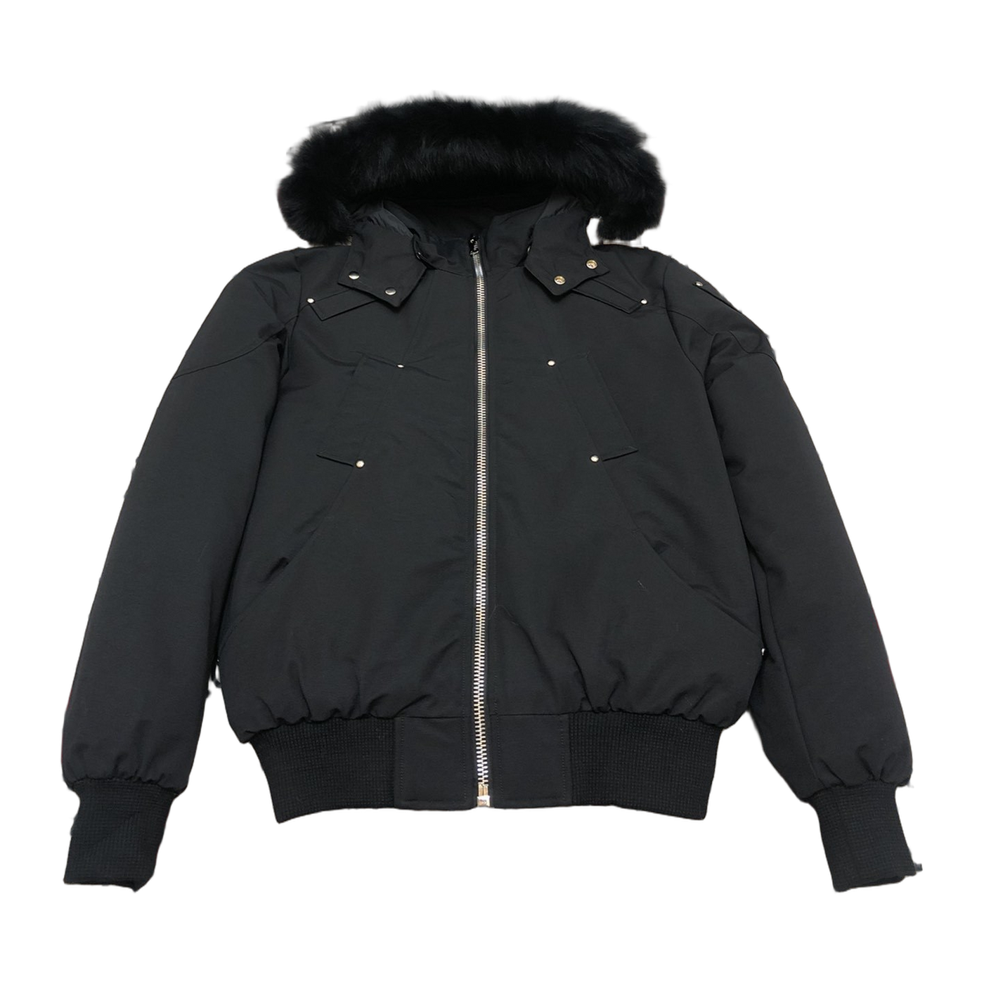Moose Knuckles Men's Original Ballistic Shearling-Trim Bomber Jacket — Black — #319