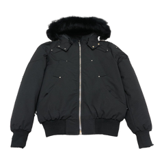 Moose Knuckles Men's Original Ballistic Shearling-Trim Bomber Jacket — Black — #319