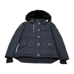 Moose Knuckles Women's Original Shearling-Trim 3Q Jacket — Navy — #321