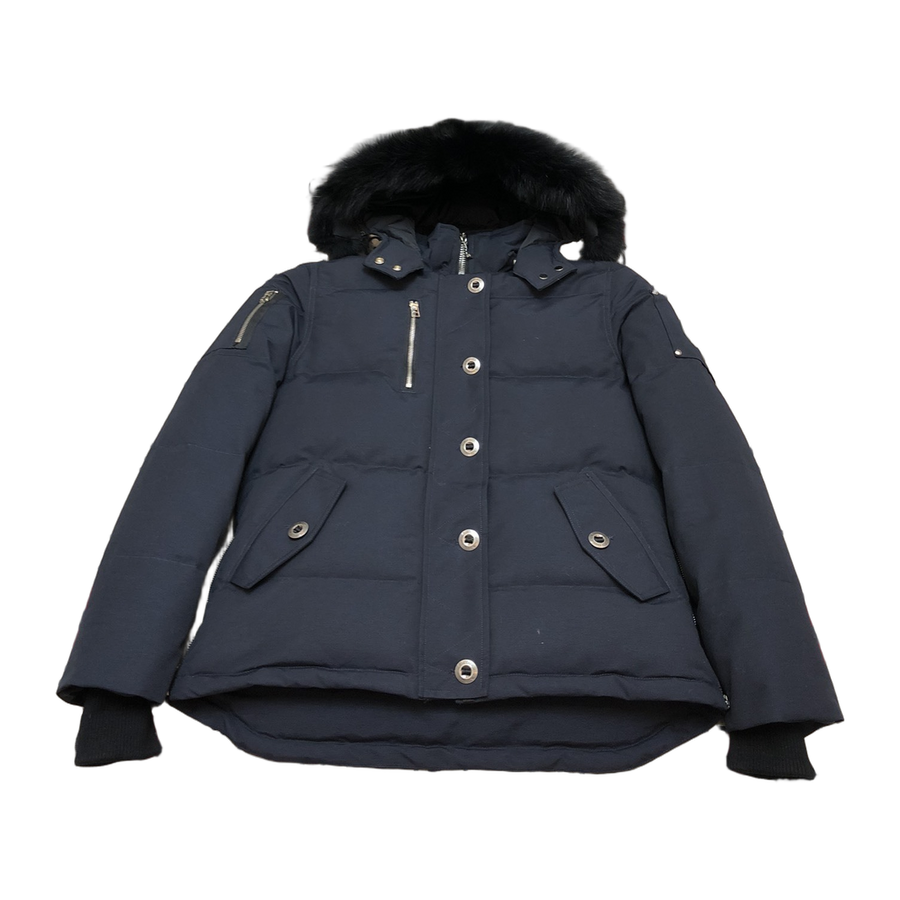 Moose Knuckles Women's Original Shearling-Trim 3Q Jacket — Navy — #321