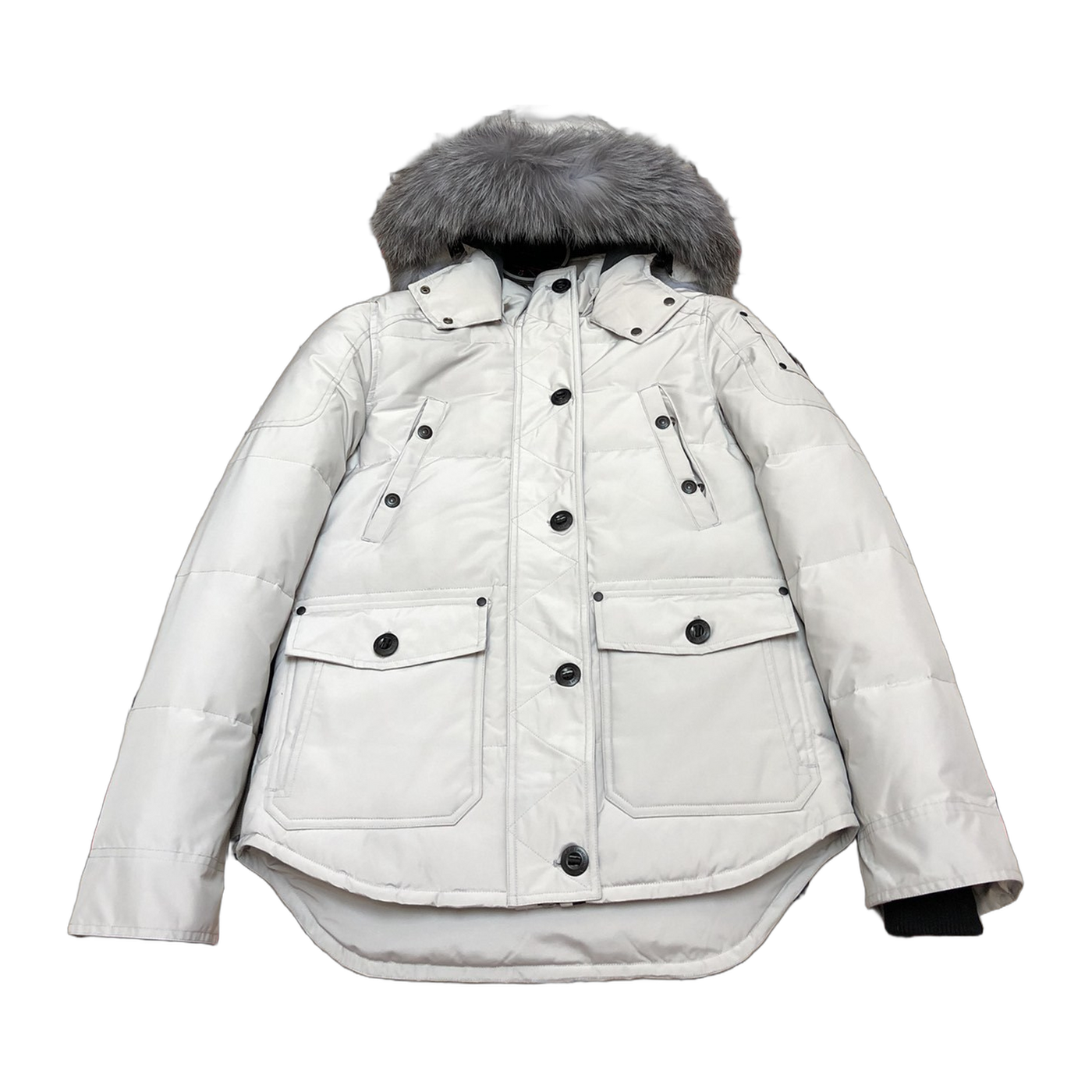 Moose Knuckles Women's Onyx Round Island Shearling Down Jacket — Off White — #322