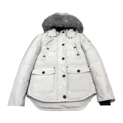 Moose Knuckles Women's Onyx Round Island Shearling Down Jacket — Off White — #322