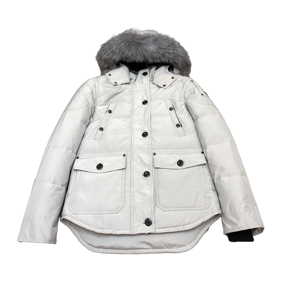 Moose Knuckles Women's Onyx Round Island Shearling Down Jacket — Off White — #322