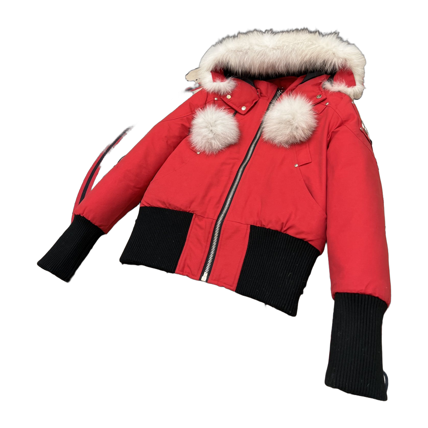 Moose Knuckles Women's Original Debbie Shearling-Trim Bomber Jacket — Red — #323