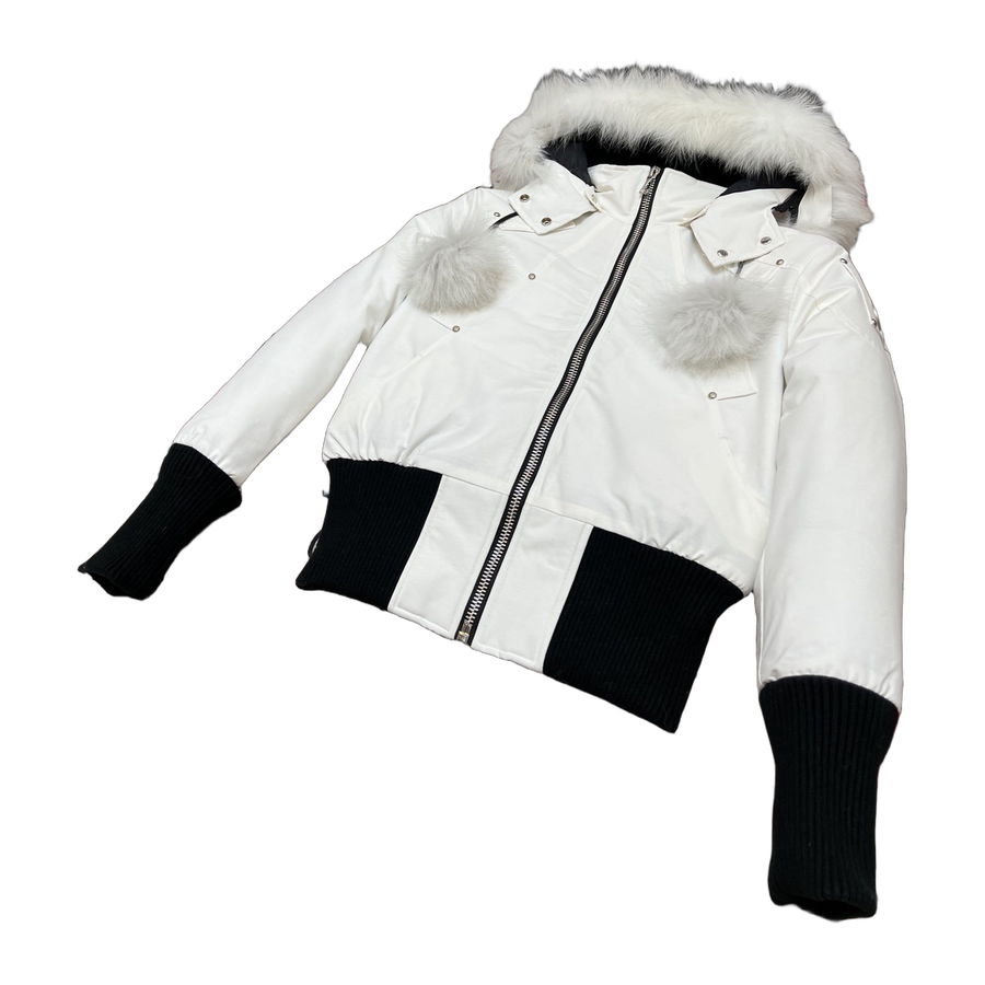 Moose Knuckles Women's Original Debbie Shearling-Trim Bomber Jacket — Red — #323