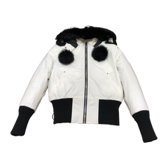Moose Knuckles Women's Original Debbie Shearling-Trim Bomber Jacket — Red — #323