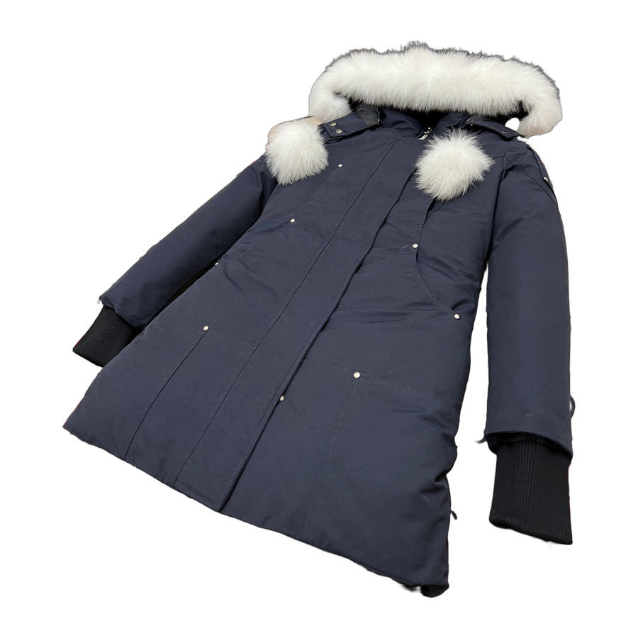 Moose Knuckles Women's Original Shearling-Trim Stirling Parka — Navy — #324