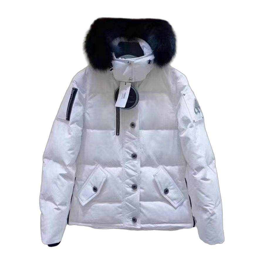 Moose Knuckles Women's Original Shearling-Trim 3Q Jacket — White — #346