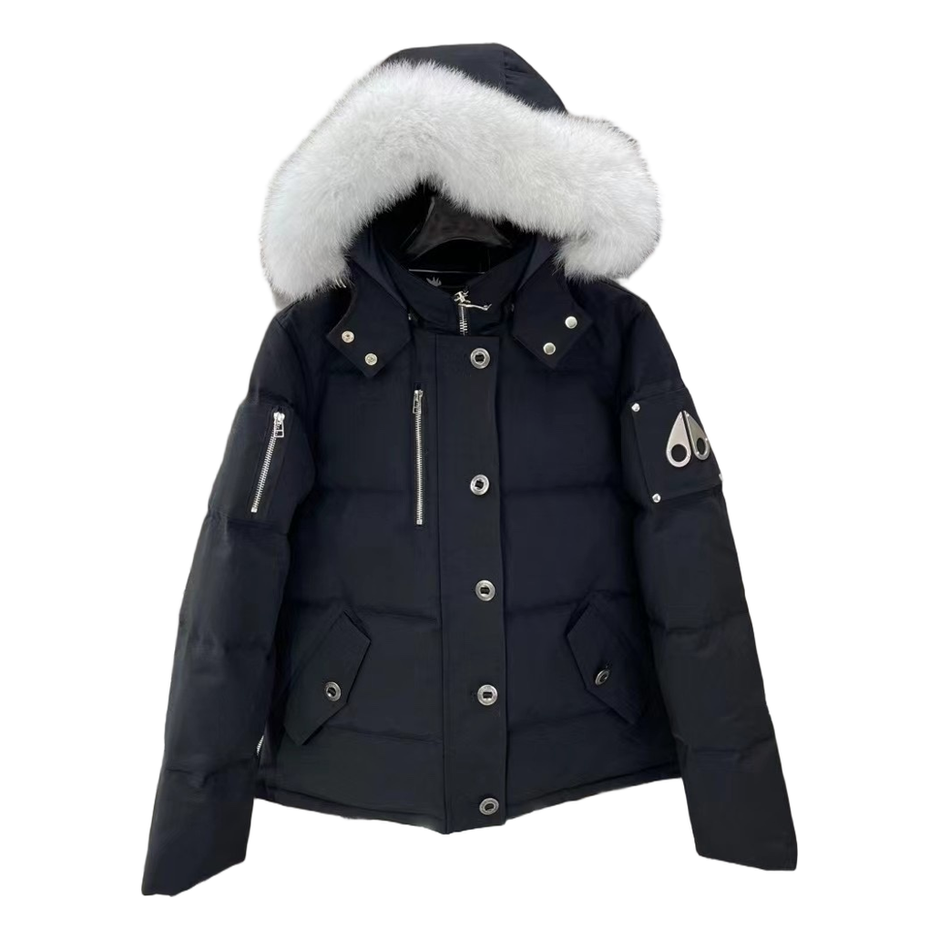 Moose Knuckles Fur-Trim Quilted Puffer Jacket — #346