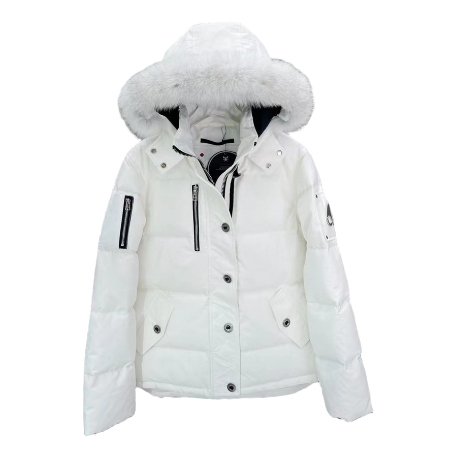 Moose Knuckles Fur-Trim Quilted Puffer Jacket — #346