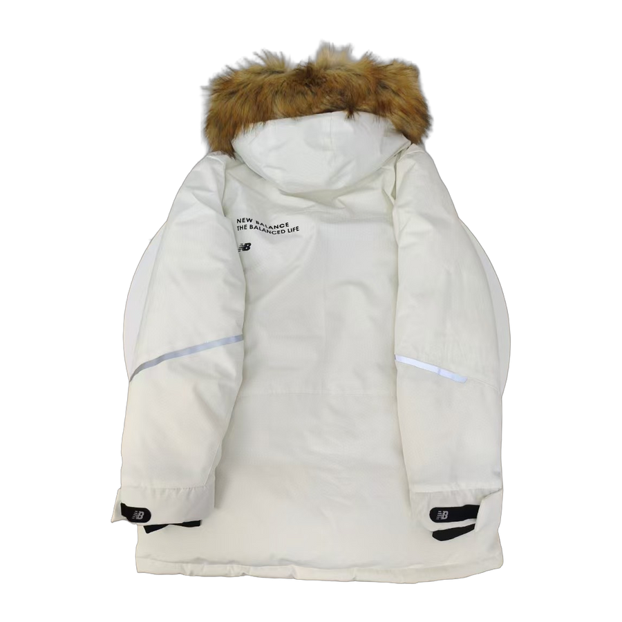 New Balance Fur-Trim Utility Puffer Jacket — Black — #352
