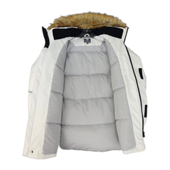 New Balance Fur-Trim Utility Puffer Jacket — Black — #352