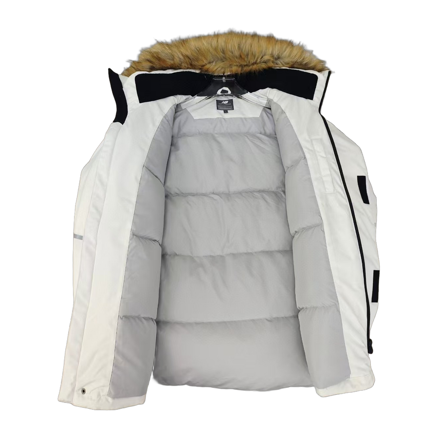 New Balance Fur-Trim Utility Puffer Jacket — Black — #354