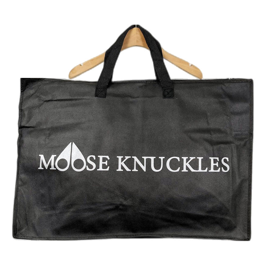 Moose Knuckles Gold-Trim Hooded Long Parka — Black — #309
