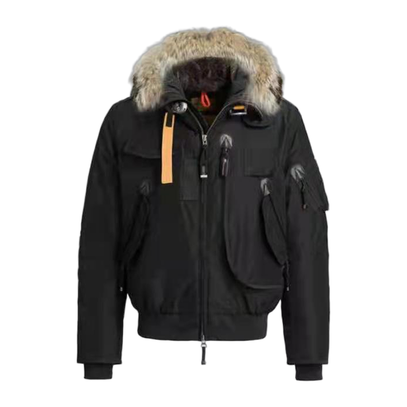 Parajumpers Logo-Patch Hooded Down Jacket — Green & Red — #357
