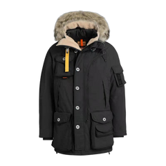 Parajumpers Logo-Patch Hooded Down Jacket — Green & Red — #357