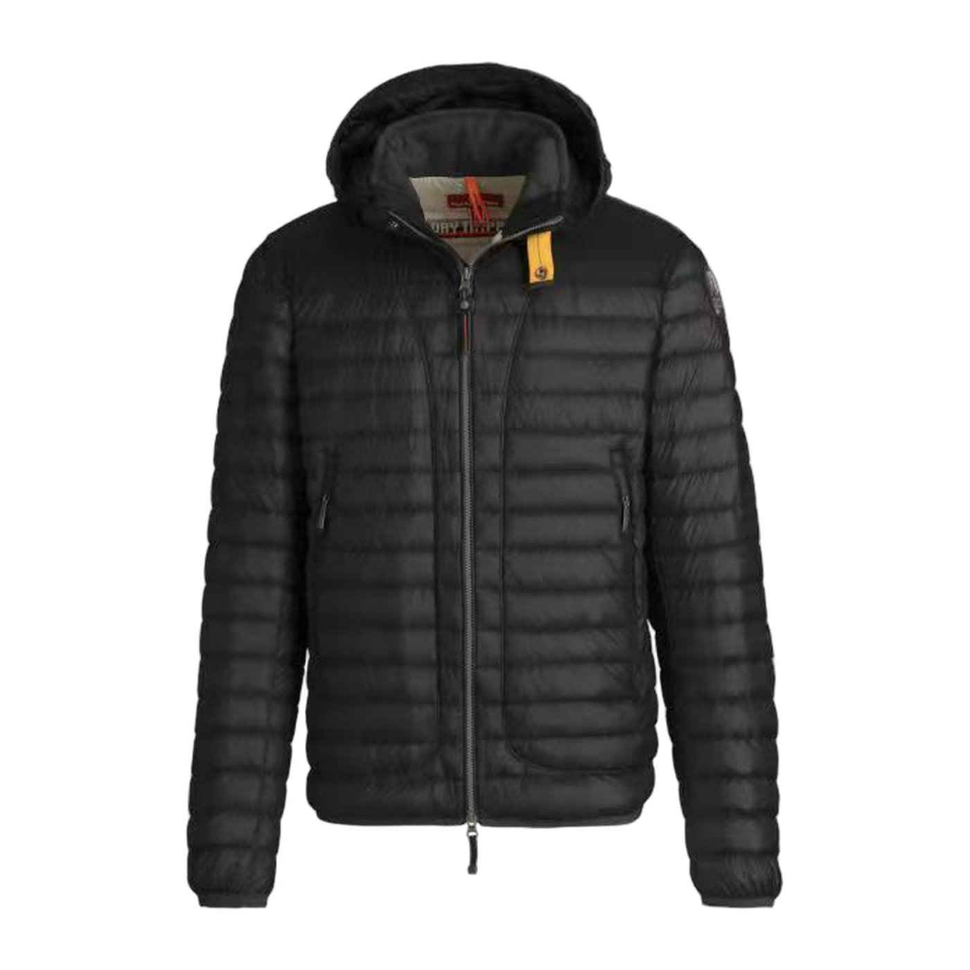 Parajumpers Logo-Patch Hooded Down Jacket — Green & Red — #357