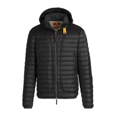 Parajumpers Logo-Patch Hooded Down Jacket — Green & Red — #357