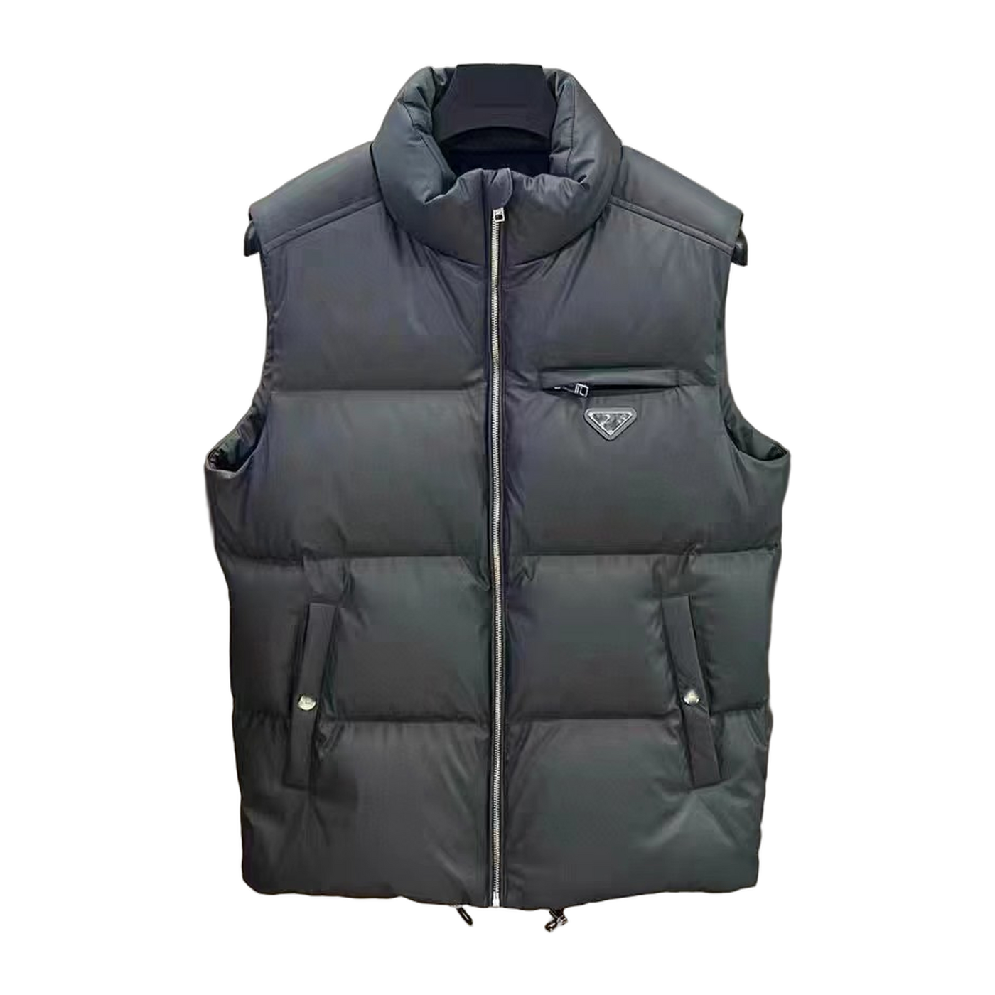 Prada Technical-Finish Puffer Vest — Grey — #365