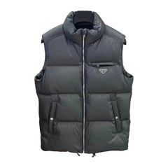 Prada Technical-Finish Puffer Vest — Grey — #365