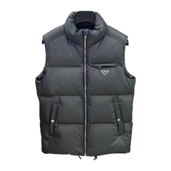 Prada Technical-Finish Puffer Vest — Grey — #366