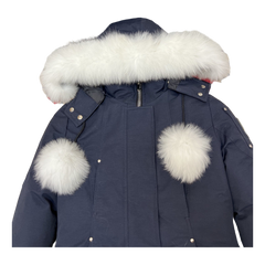 Moose Knuckles Pom-Pom Hooded Parka — Navy — #324