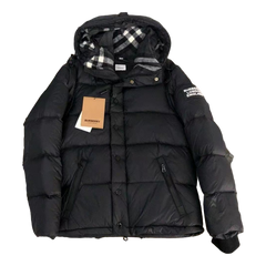 Burberry Logo-Detail Hooded Puffer Jacket — Black — #035