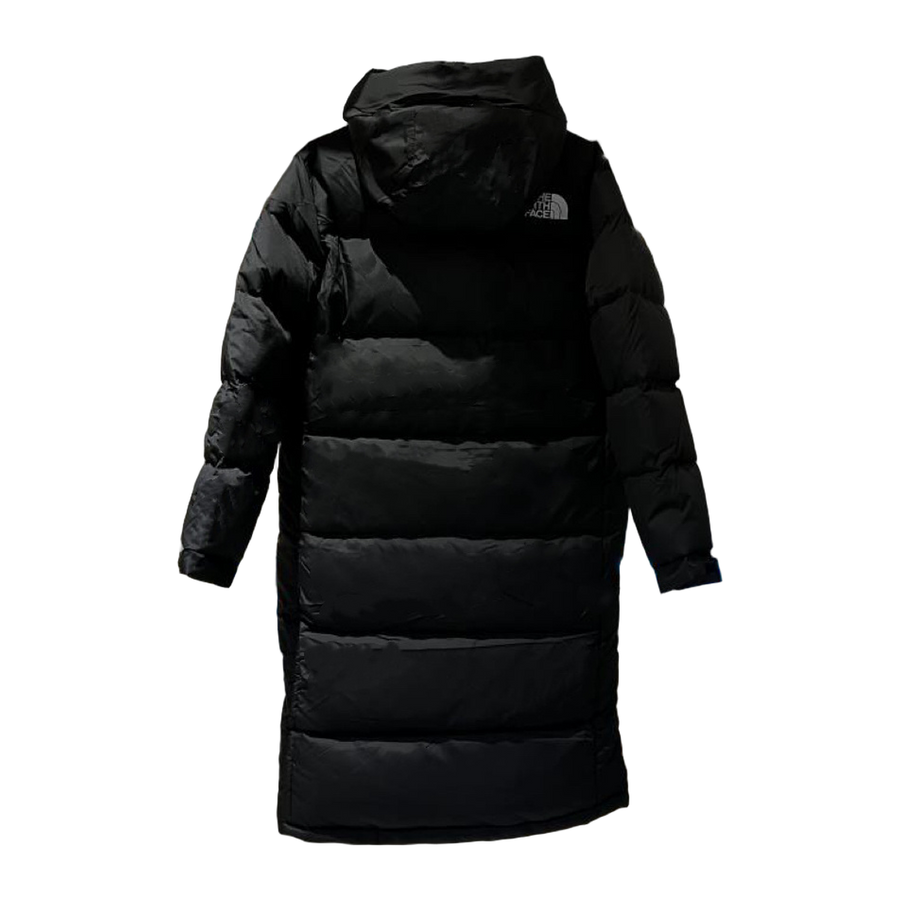 The North Face Colour-Block Checkerboard Long Down Coat — Black — #369