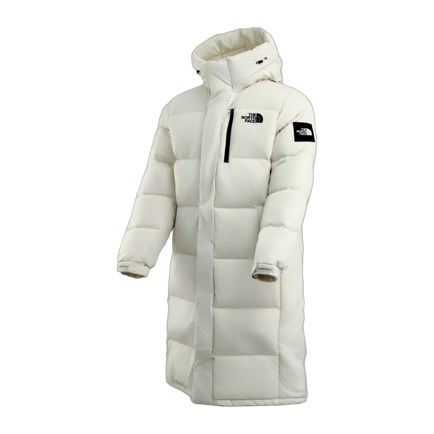 The North Face Colour-Block Long Down Coat — Black & White — #370
