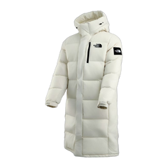 The North Face Colour-Block Long Down Coat — Black & White — #370
