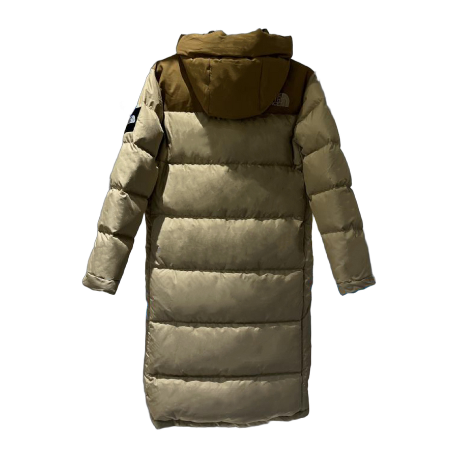 The North Face Colour-Block Checkerboard Long Down Coat — Yellow — #368