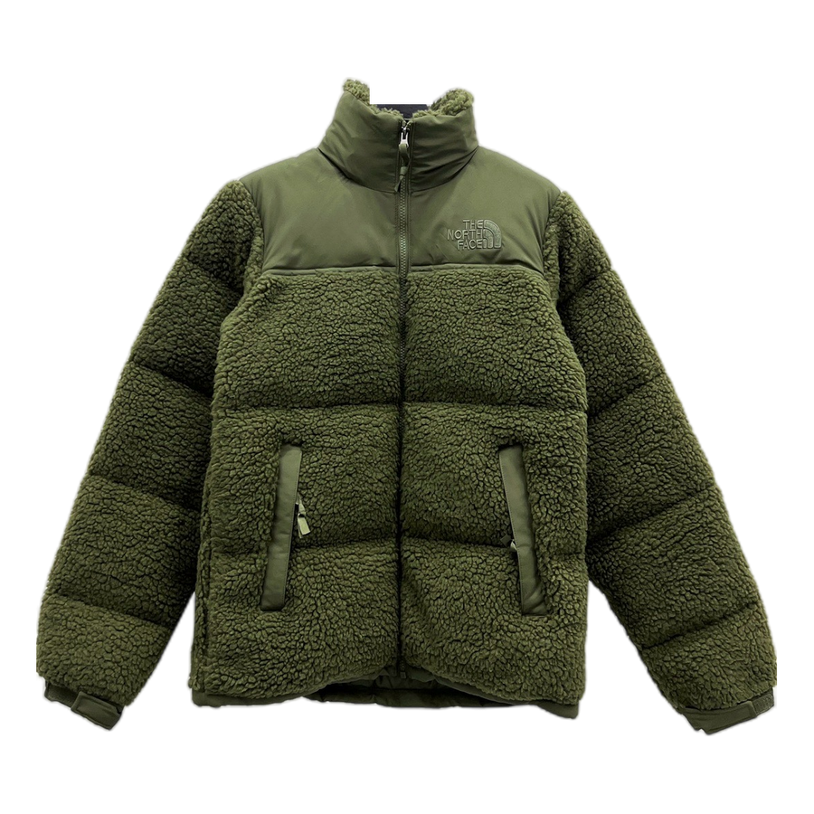 The North Face Fleece-Panel Puffer Jacket — Olive — #377