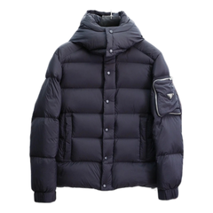 Prada Hooded Puffer Jacket with Sleeve Pouch — #362