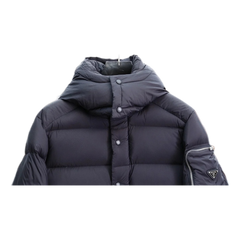 Prada Hooded Puffer Jacket with Sleeve Pouch — #362