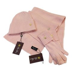 Loro Piana Ring Detail Hat Scarf and Gloves Set — #426