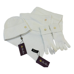 Loro Piana Ring Detail Hat Scarf and Gloves Set — #426